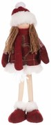 Karácsonyi dekoráció szövet kislány Kabát,magasság 35 cm, piros