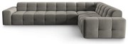 Szürke bársony sarokkanapé (jobb oldali) Kendal – Micadoni Home
