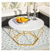 DIAMOND konferencia asztal 40x70 cm arany/fehér