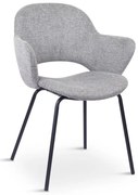 Világosszürke kárpitozott étkezőfotel szett 2 db-os Rowley – Unique Furniture