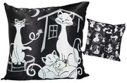 Cicás díszpárna 45x45 cm fekete