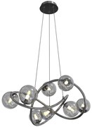 Wofi 7014-805 - LED Csillár zsinóron NANCY 8xG9/3,5W/230V fekete/króm