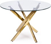 Elegáns Étkezőastzal Üveg/Aranya. SALLO 110 cm