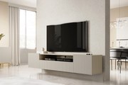 Nicole fali TV szekrény 200 cm fiókokkal és nyitott polccal - kasmír / kasmír matt