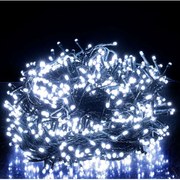 20 m-es 1000 LED-es BOA fényfüzér, kültéri-beltéri hálózati adapteres ,időzíthető 6/18 órás, 8 féle fényjátékkal, hideg fehér, IP44