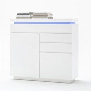 Ocean polcos-fiókos komód lakkozott MDF LED világítással 120 cm