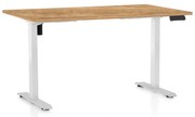 OfficeTech B állítható magasságú asztal, 120 x 80 cm, fehér alap, arany tölgy