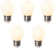 5 db E27 dimbare LED lamp P45 opaal glas 3W 250 lm 2700K