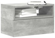 betonszürke falra szerelhető éjjeliszekrény 45 x 26 x 28,5 cm