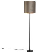Állólámpa fekete, taupe és arany bársony árnyékolóval 40 cm - Simplo