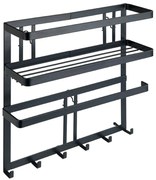 Wenko Multifunkcionális konyhai polc kampókkal Gala, 33 x 9 x 30 cm