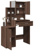barna tölgy színű fésülködőasztal szekrénnyel 80 x 35 x 132 cm