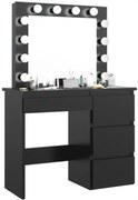 Öltöző asztal LED tükörrel Cleopatra Black