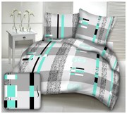 GRAFIT TÜRKIZ krepp ágynemű DeLuxe Ágynemű mérete: 140x200 cm, A csomag tartalma: Készletcsomagolás