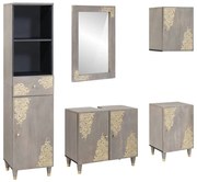 Fürdőszoba bútor szett fiókkal 5 pcs Szürke 62 x 33 x 58 cm