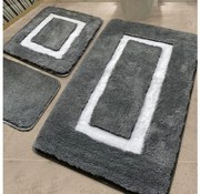 KÉSZLET 3x Fürdőszoba szőnyeg 60/60/100 cm antracit