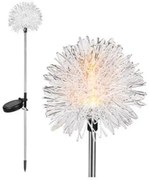 Napelemes és alkonyatérzékelős földbe szúrható 76 cm-es kerti pitypang lámpa