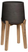 Patt ültetőgép magas lábakkal, antik fekete, többféle méretben - Pottery Pots méret: XL - v. 18,5 cm, ⌀ 19 cm / v. 43.5 cm, ⌀ 30.5 cm