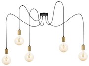 Belis Csillár zsinóron MIROS 5xE27/60W/230V pók fekete/arany BE0762