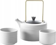 Teáskészlet 2 személyes Esztergált fehér Ćmielów Design Studio