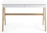 Ingo íróasztal fehér asztallappal, 120 x 60 cm - Kave Home