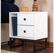 Éjjeliszekrény GLIMMER 50x45,2 cm fehér/fekete