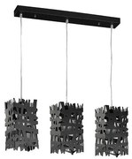 ONLI - Csillár zsinóron FORESTA 3xE27/15W/230V fekete