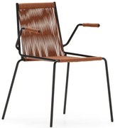 Terrakotta színű fém karfás-rakásolható étkezőszék szett 2 db-os Emily – Marckeric