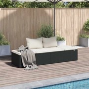 vidaXL fekete polyrattan kerti ágy 195 x 60 cm