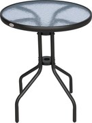 Outsunny Kertasztal ∅60xH70cm, Időjárásálló Fém Teraszasztal, Vízgyűrűs Mintával Ellátott Étkezőasztal, Kültéri Kempingasztal, Kerek Terasz Asztal Ker