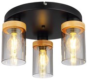 Globo 15557-3D - Fali lámpa FINCA 3xE27/40W/230V fém/fa