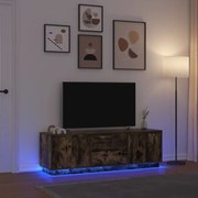 füstös tölgyszínű TV-szekrény LED-világítással 160,5x41x50 cm