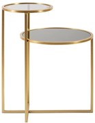 Fekete-aranyszínű kerek dohányzóasztal 40x50 cm - Mauro Ferretti