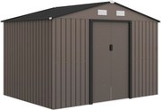 Outsunny Fém kerti tároló ház 5.4m² nagy kerti szerszámtároló horganyzott acél kerti ház tolóajtóval zárható kültéri tároló szellőzőkkel alapkerettel