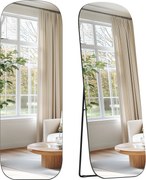 Teljes alakos tükör, állótükör lekerekített sarkokkal, fekete