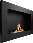 Függő biokandalló 65x40x12 cm Állítható láng Fekete strukturált matt