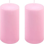 Gyertya készlet 15 cm Ø 7,5 cm 2 db rózsaszín