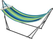 Outsunny Önálló Összecsukható Hintaállvány, Pamut Hinta és Acél Váz, Max. teherbírás 120kg, 270x100x94cm | Aosom