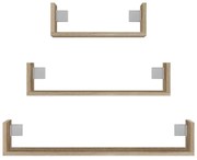 Aldabra Mobi 3P fali polc (3db), 80/60/40x14x20 cm, sonoma