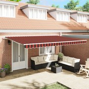 Kézi behúzható napernyő narancs és barna 500x300 cm