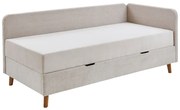 Bézs kárpitozott egyszemélyes ágy tárolóhellyel 90x200 cm Cabana – Meise Möbel