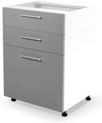 Alsó szekrény Vento D3S-60 / 82, fehér / szürke