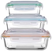 Üveg-szilikon élelmiszertartó doboz szett 3 db-os Freska – Premier Housewares