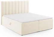 Bézs boxspring ágy tárolóhellyel 180x200 cm Gina – Milo Casa
