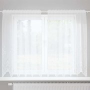 Függönyök függönyökkel Virágos Fehér 150 x 180 cm Poliészter