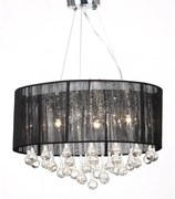 Csillár 85 kristállyal Fekete