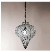 SIRU - Csillár láncon GOCCIA 1xE27/60W/230V átm. 25 cm átlátszó/barna Velencei üveg