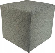 Négyzet alakú szavanna puff steppelt világosszürke színben