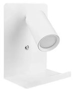 Fali spotlámpa polccal és USB töltővel 1xGU10/35W/230V fehér