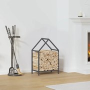 antracitszürke hidegen hengerelt acél tűzifatároló 40x25x60 cm